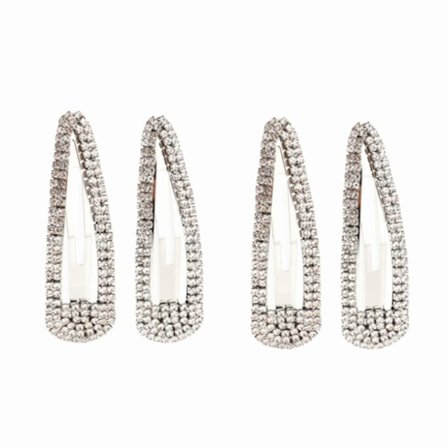4 st Rhinestone Snap Clips Large