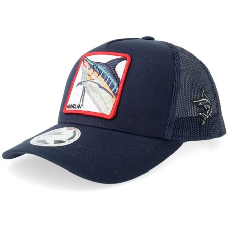 Skillfish - Blå trucker Keps - Kids Kids Blue Marlin Navy A-frame Trucker @ Hatstore