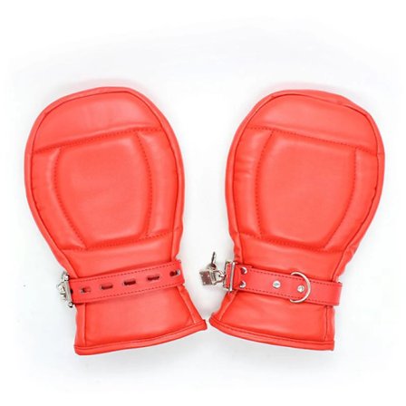 Bondage Handsker BDSM, Læder Hundepote Handsker Polstrede Nævehandsker, Håndjern til Sex, Hvalpelege Legetøj til Voksne