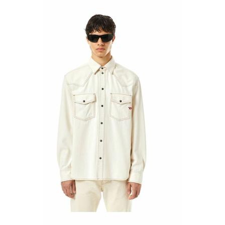 Diesel, Denim Shirts Biały, Mężczyzna, Rozmiar: L
