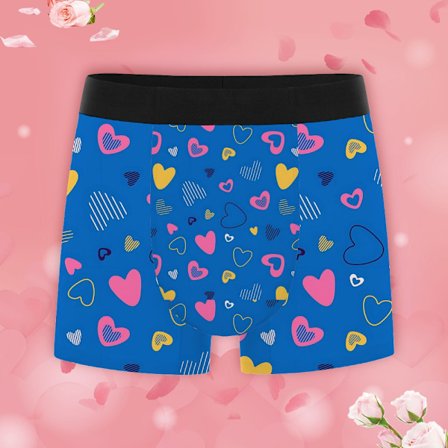 Love Heart mønstrede boxershorts til mænd, fugttransporterende undertøj, fantastisk til daglig komfort