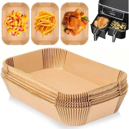 Bakplåtspapper Airfryer, 22x14cm Rektangel 100-pack Papperstillbehör för Airfryer