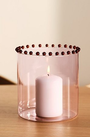 Jotex - Świecznik 16 Cm jasnoróżowy/bordowy - VIOLA - Kup Świeczniki firmy Jotex