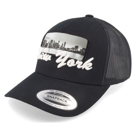 Bacpakr - Svart trucker Keps - New York 3d & Patch Black Trucker @ Hatstore