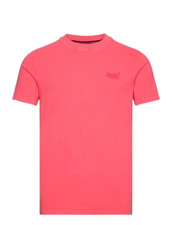 Essential Logo Emb Neon Tee Tops T-Kortærmet Skjorte Coral Superdry