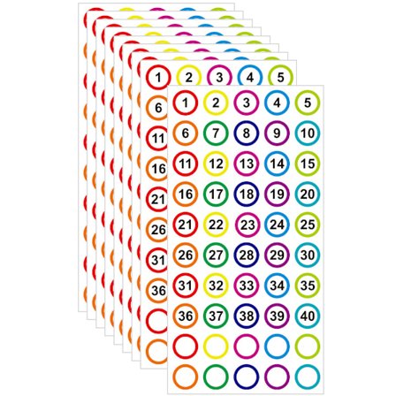 10 Arkkia 1-40 Numerotarrat Värikäs Reunainen Pyöreä Tarrat Toimisto Luokka Järjestä Tarra