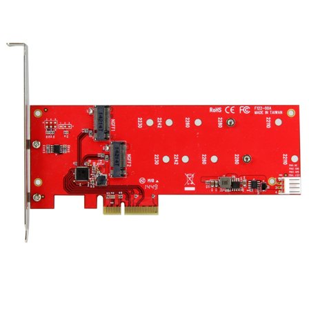 StarTech 2x M.2 SATA SSD Controller Card - PCIe - PCI Express M.2 SATA III Controller - NGFF Card Adapter (PEX2M2) - Diskkontroller - M.2 Card / SATA