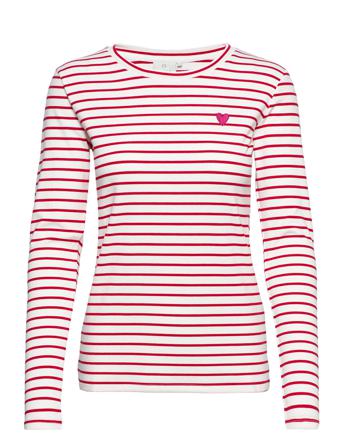 Liddy T-Shirt Langærmet T-shirt Multi/mønstret Kaffe