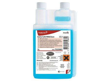 DIVERSEY Suma Café MilkClean C3.1, flytande rengöringsmedel för mjölksystem, 6 x 1 l - Lyreco - Städ och hygien - Diskrengöring - Maskinrengöring