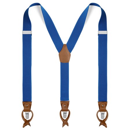 Szerokie niebieskie przemienne szelki dla mężczyzn - Szelki na klipsy