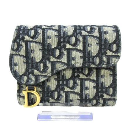 Dior Vintage, Pre-owned Polyester wallets Blauw, Dames, Maat:ONE Size