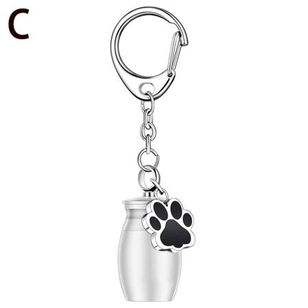 1 st kremeringsurna nyckelring för aska liten hund katt husdjur minnessak Silver one size