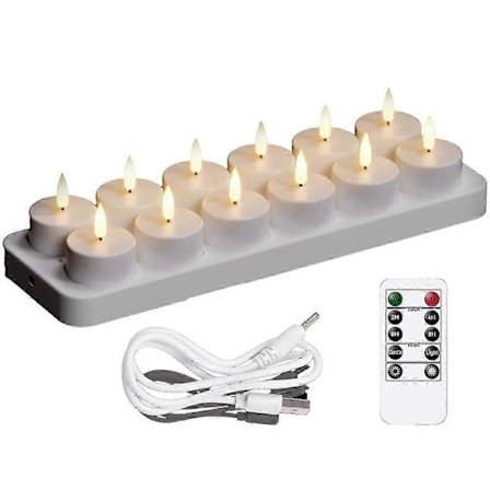 Genopladelige Varmelys, 2/6/8/12 stk. Genopladelige Lys_yux