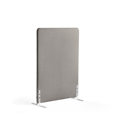 Raumtrenner ZONE, 1360 x 1000 x 46 mm, Stoff Rivet, weiße Beine, silbergrau