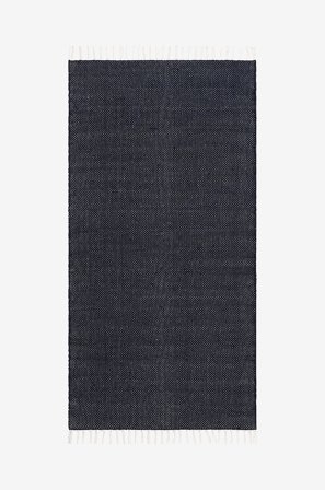 KM Home - Puuvillamatto Line - Sininen - Puuvilla- & räsymatot - 75X220 - - Homeroom