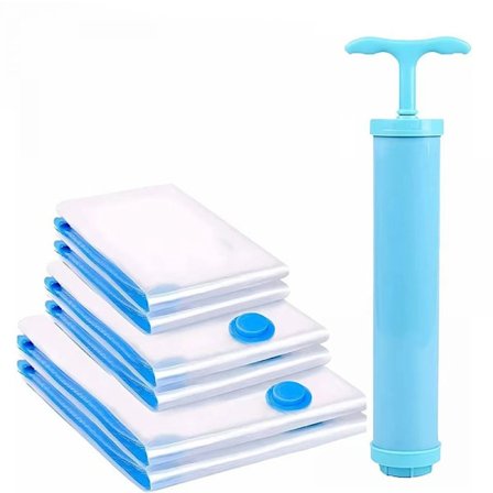 Vakuumförvaringspåsar för kläder, täcken, sängkläder, med pump