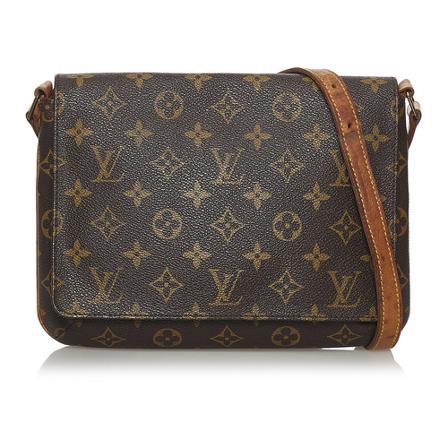 Louis Vuitton Vintage Pre-owned Monogram Musette Tango Short Strap Canvas Brun, Dame Vintage Tasker, Størrelse: ONE Size