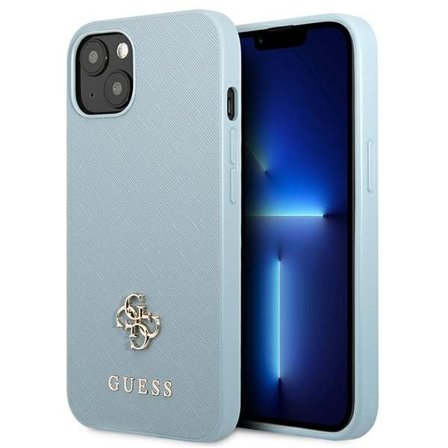 Guess GUHCP13MPS4MB iPhone 13 6,1" blå/blå hardcase Saffiano 4G Small Metal Logo