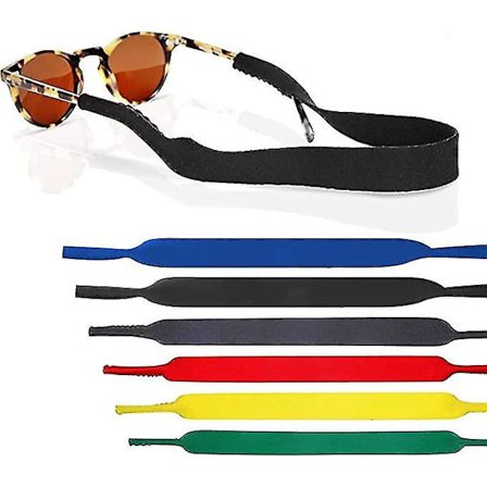 6 stk. Brillesnor Sport Neopren Linser Holderbånd, Anti-Skrid Sikker Elastisk Brillebånd Til Sportsbriller Solbriller