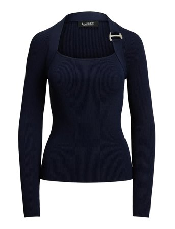 Lauren Ralph Lauren | Buckle-Trim Rib-Knit Sweater | S