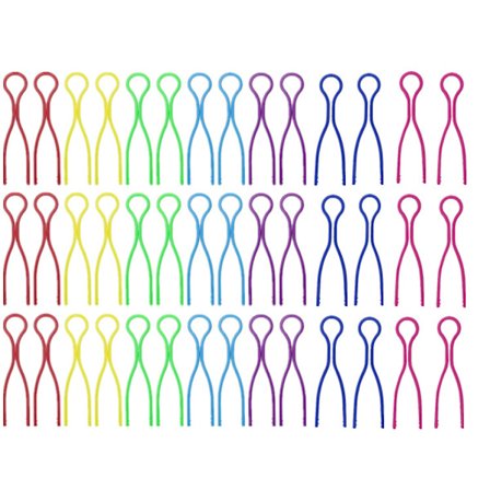 42 stk. trådspolclips, 7 farver spolklips stærke plastbo