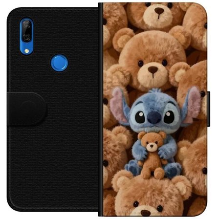 Yhteensopiva Lompakkokotelo Huawei P Smart Z Stitch ympäröity ruskeilla teddykarhuilla, joilla on pieni nallekarhu sylissään söpössä ja kodikkaassa ka
