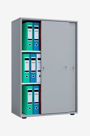 VCM - Kontorskap Lona Xl med skyvedører - Grå - Hyller & oppbevaring - Fra Homeroom