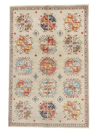 Handgeknüpft Kazak Fine Teppich 196X287 Braun/Beige