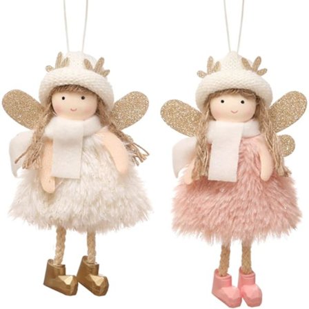 Joulukuuseen riippuvat koristeet Joulun pehmo enkelinukkekoristeet Kiitospäivän lahjat (enkelityyppi 2)