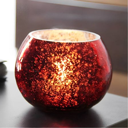 Ball Glass Lyseholder Aromaterapi Lysekopp RØD
