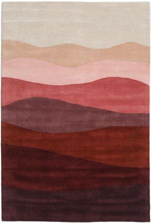 Feeling Handtufted 200X300 Rojo Burdeos Abstracta Alfombra De Lana