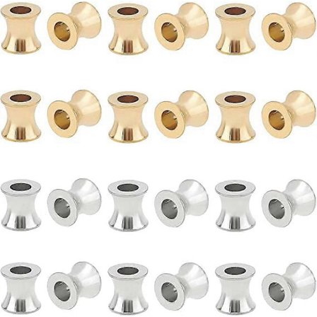 32 kpl 2 väriä 8 mm pylväs eurooppalaisia helmiä 304 ruostumatonta terästä löysiä helmiä 4 mm suuria reikiä helmiä pylväshelmiä tee-se-itse 