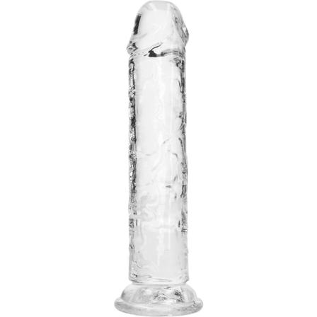 RealRock: Kristallklar rak realistisk dildo, 18 cm Transparent