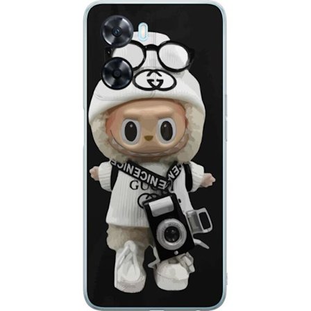 Yhteensopiva Puhelinkuori OnePlus OnePlus Nord N20 SE Tyylikäs muotoilijafiguuri kameralla ja katutyyliä, leikkisä keräilyfiguuri trendikkäässä