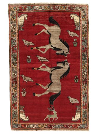 Ghashghai Fine Teppich Orientalischer Dunkelrot/Braun (Wolle, Persien/Iran)