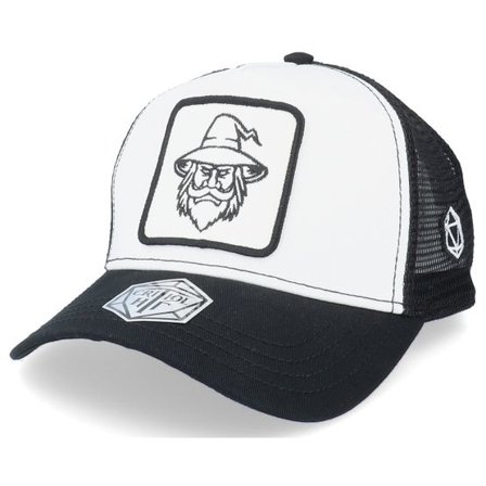 Critiql Hit - Vit trucker Keps - Wizard Hat Patch White/Black Trucker @ Hatstore