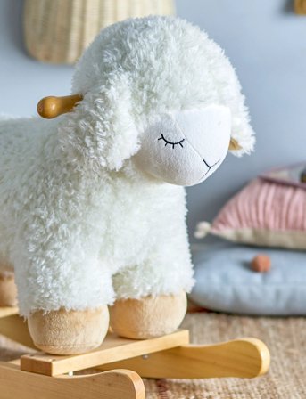 Bloomingville Laasrith Rocking Toy, Sheep - White - 65X34X48CM