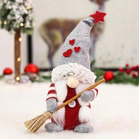 Ornamentti joulu koristeet luova kasvoton nukke luudalla uusi vuosi koti pöytä ikkuna koriste