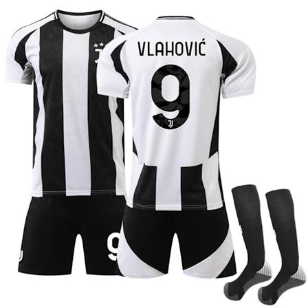 Juventus Football Club 2024-2025 Barnefotballdrakt Hjemmebane Nr. 9 Vlahovic - Perfekt 28