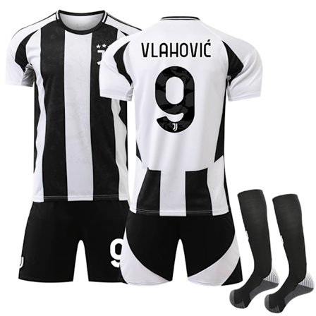 2024-2025 Juventus Football Club Barne Hjemme Fotballdrakt Nr. 9 Vlahovic - Perfekt