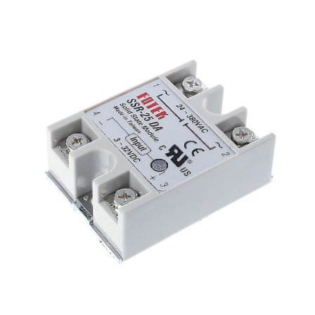 Solid State Relay Modul SSR-25DA 25A 250V 3-32V DC Inngang 24-380VAC Utgang