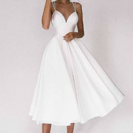 Elegant Gäst Bröllop Långa Festklänningar För Kvinnor Sommar Vit Sexig Slip Rygglös Bal Klänning Casual -JRZD