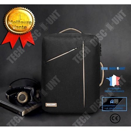 Ryggsäck - TD - 16 Tum - Kodlås - Stort Utrymme - 16 Fickor