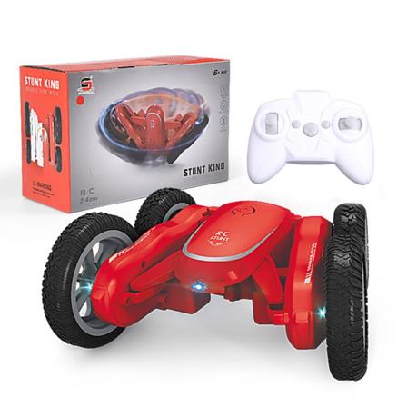 2,4 GHz fjernkontroll roterende bil, 4WD frontlykter Dobbeltsidige 360° RC lastebiler for gutter, jenter