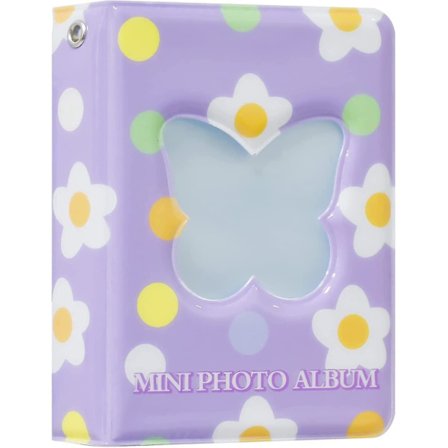 Ubiuo 3 Tommer Mini Fotoalbum Kpop Fotocard Binder, Kpop Fotocard Holder Bog, Butterfly Hollow Fotocard Holder, Visitkort Holder 40 Lommer (b