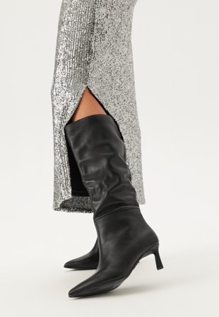 Steve Madden Lavan High Boots BLACK LEATHER Klær
