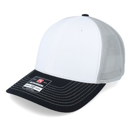Richardson - Vit trucker Keps - 112 Tri White/Aluminum/Black Trucker @ Hatstore