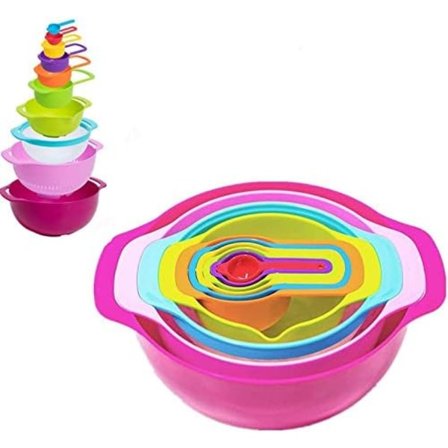 10 stk. Bolle-sett, sett-farge Kjøkkenbolle Sil Mesh