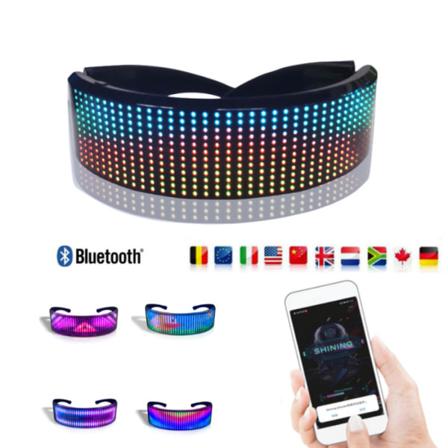 Glødende LED-briller futuristiske