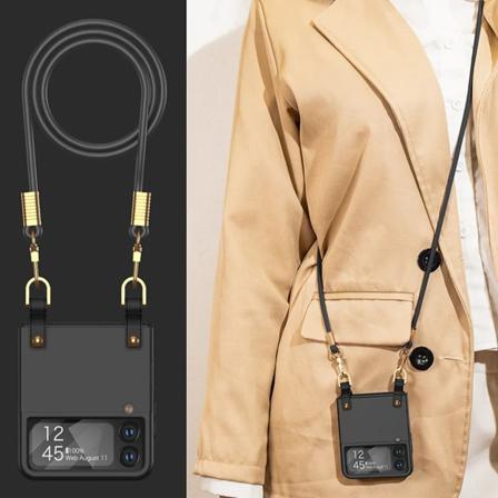 Samsung Galaxy Z Flip4 Telefonkedja Fodral Avtagbar Lanyard-Svart